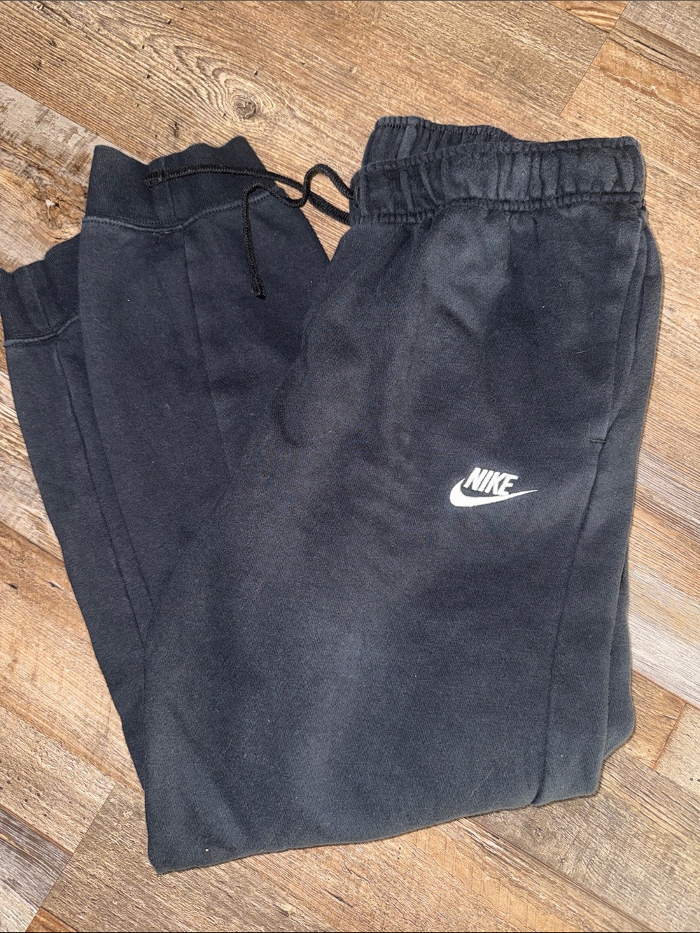Nike Black Kids Fleece Joggers with White Swoosh